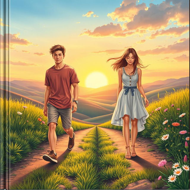 On the cover, portray two young individuals, a male and a female, each walking down separate paths that diverge from the center