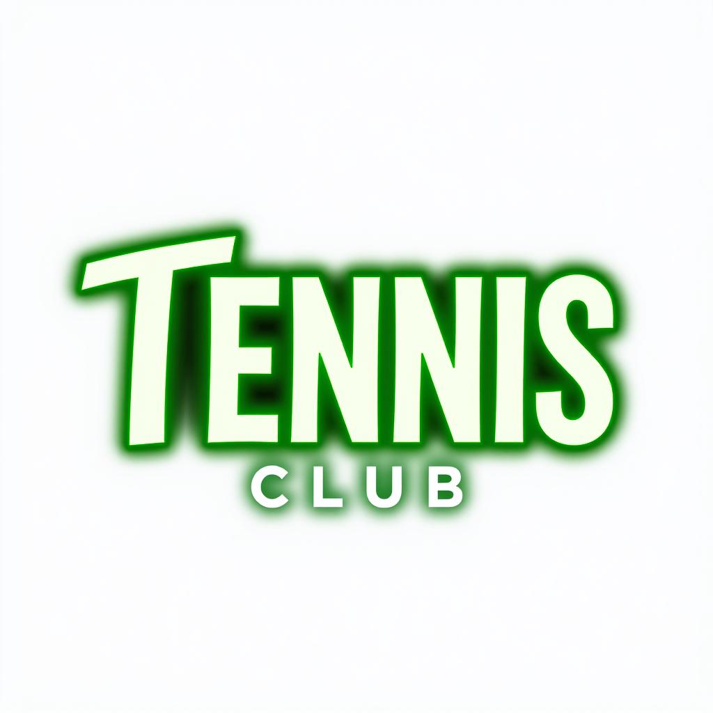 A captivating logo for 'Toxicious Tennis Club', featuring the text in bold, stylish typography with a vivid green glow