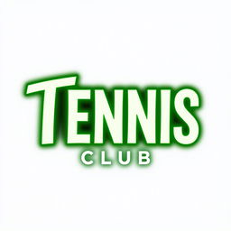 A captivating logo for 'Toxicious Tennis Club', featuring the text in bold, stylish typography with a vivid green glow