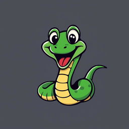 A humorous viper logo featuring a playful and cartoonish snake