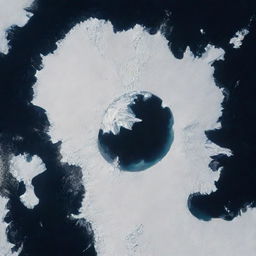 A breathtaking satellite image encapsulating the pristine beauty of Antarctica as seen from the Earth's orbit, highlighting the continent's expansive ice sheets and stark contrast against the surrounding oceans.