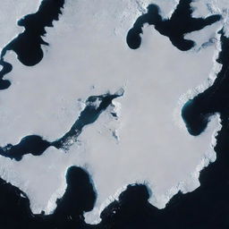 A breathtaking satellite image encapsulating the pristine beauty of Antarctica as seen from the Earth's orbit, highlighting the continent's expansive ice sheets and stark contrast against the surrounding oceans.