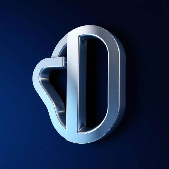 A stunning 3D render of a modern and sleek logo for "SL