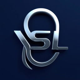 A stunning 3D render of a modern and sleek logo for "SL