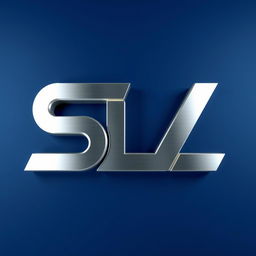 A stunning 3D render of a modern and sleek logo for "SL