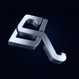 A stunning 3D render of a modern and sleek logo for "SL