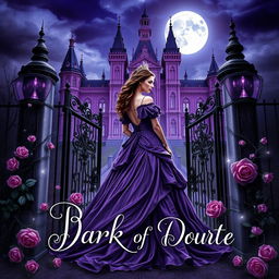 A dark fantasy gothic book cover featuring a realistic depiction of a princess in a flowing Victorian gown