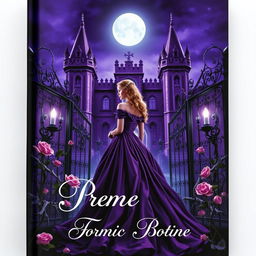 A dark fantasy gothic book cover featuring a realistic depiction of a princess in a flowing Victorian gown