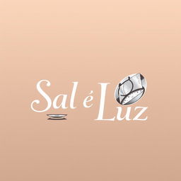 A captivating logo for the phrase "Sal e Luz" which incorporates a lamp and a salt crystal as symbols