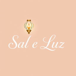 A captivating logo for the phrase "Sal e Luz" which incorporates a lamp and a salt crystal as symbols