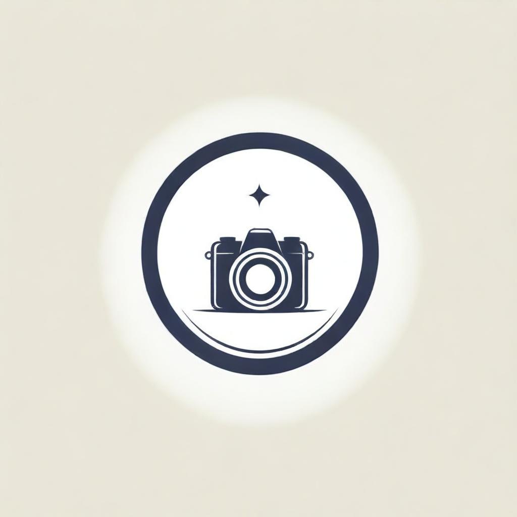 Design a logo for 'Classic Clicks Photography'. It should have a vintage, classic feel with elements related to photography, such as a camera or film roll.