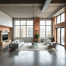 A loft-style open-plan apartment measuring 11 meters in length and 5 meters in width with a ceiling height of 2 meters