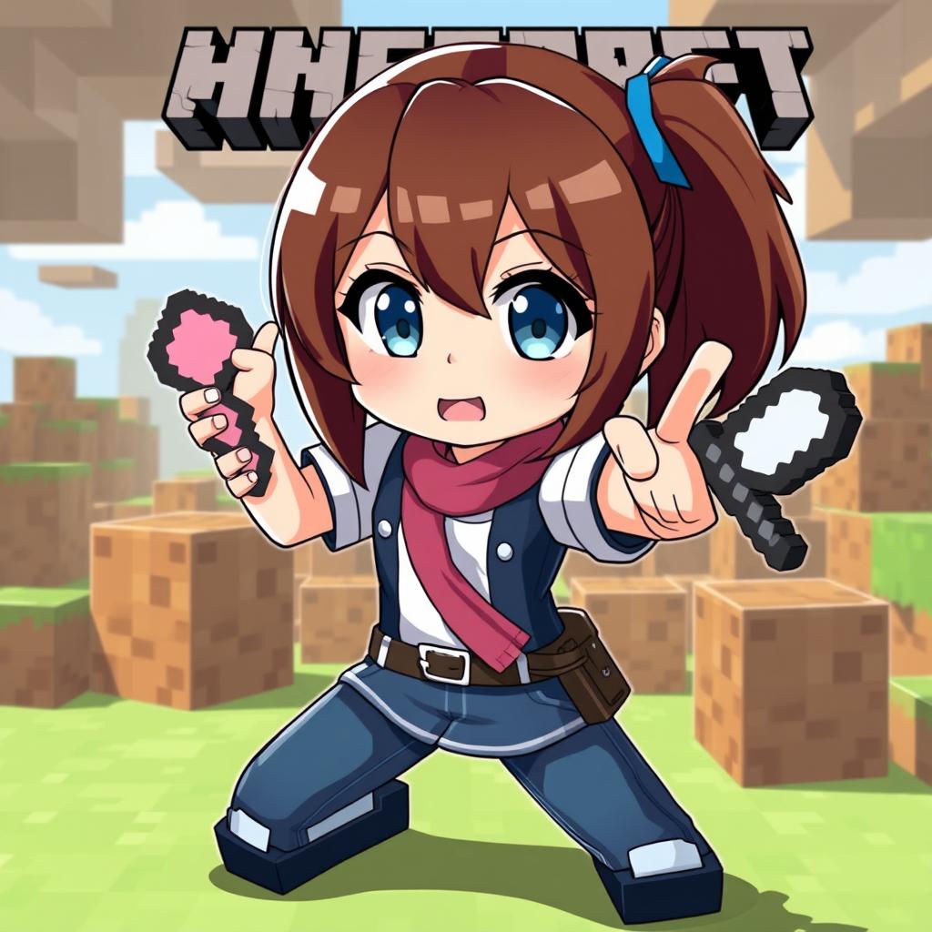 Alex from Minecraft in anime style, inspired by the Silpajea YouTube channel