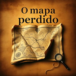 A captivating book cover design for the title 'O mapa perdido'