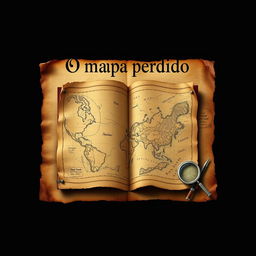 A captivating book cover design for the title 'O mapa perdido'