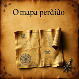 A captivating book cover design for the title 'O mapa perdido'