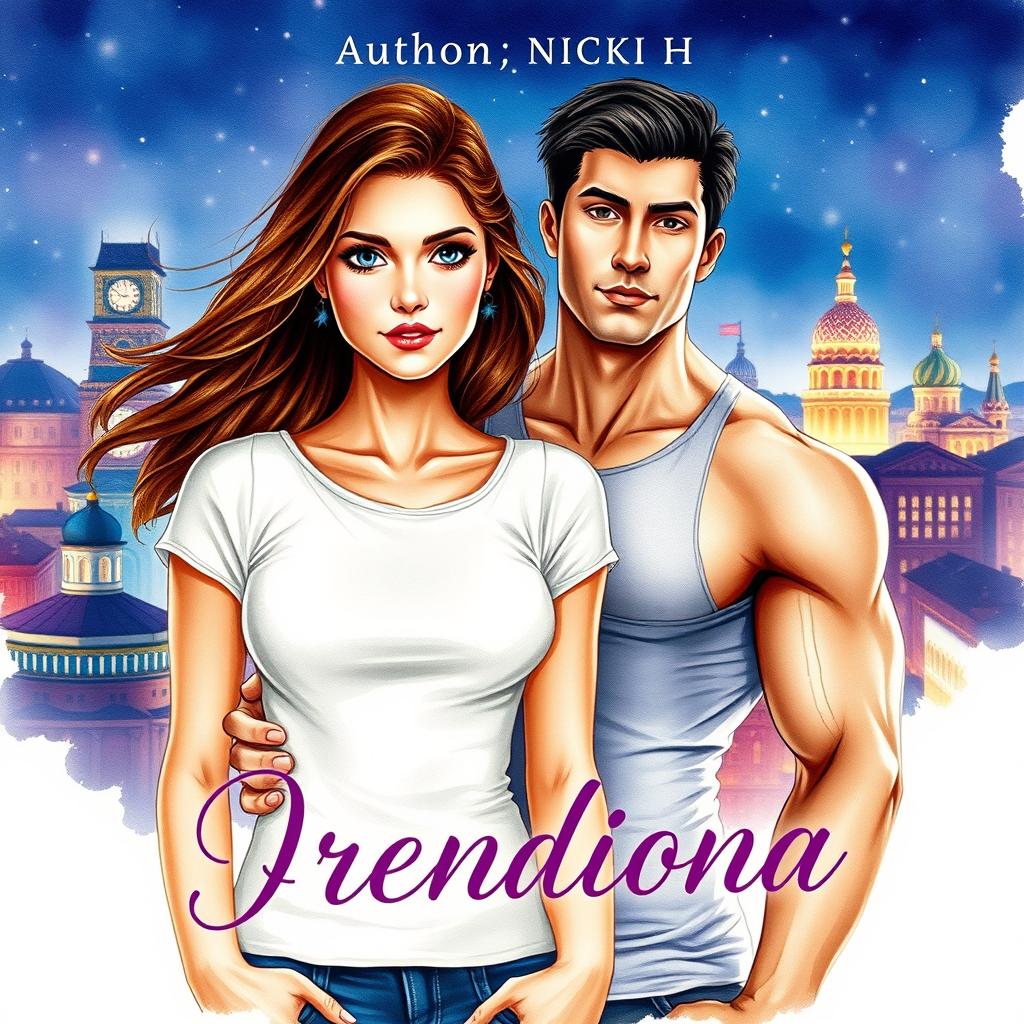 A realistically drawn watercolor-style book cover for a women's romance novel