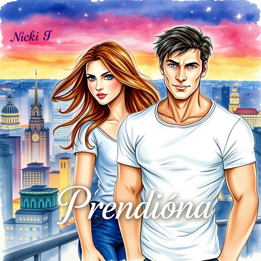 A realistically drawn watercolor-style book cover for a women's romance novel