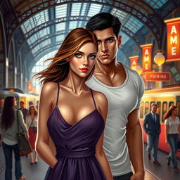 A realistic painting-style book cover for a women's romance novel without text