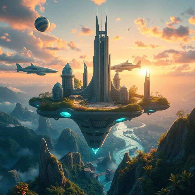 In the year 5000, envision a world where futuristic technologies have transformed landscapes