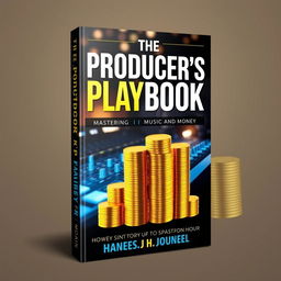 A dynamic and inspiring cover design for "The Producer's Playbook: Mastering Music and Money"