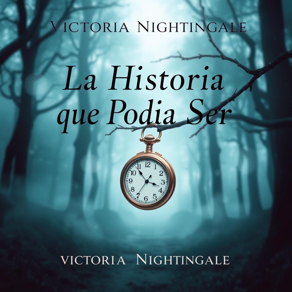 Book cover design for "La Historia que Podía Ser" by Victoria Nightingale, featuring the title in elegant Georgia font