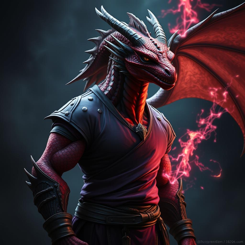 A strong draconian with humanoid features, possessing Witcher powers