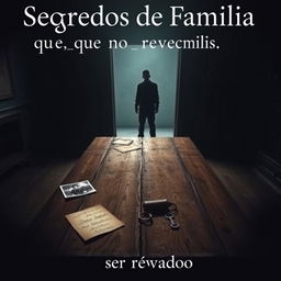 A compelling and mysterious YouTube thumbnail for a video titled "Segredos de Família que Não Podem ser Revelados"