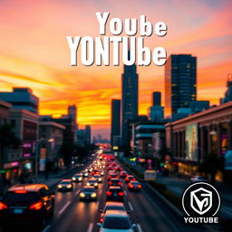 A captivating YouTube thumbnail featuring a vibrant cityscape at dusk