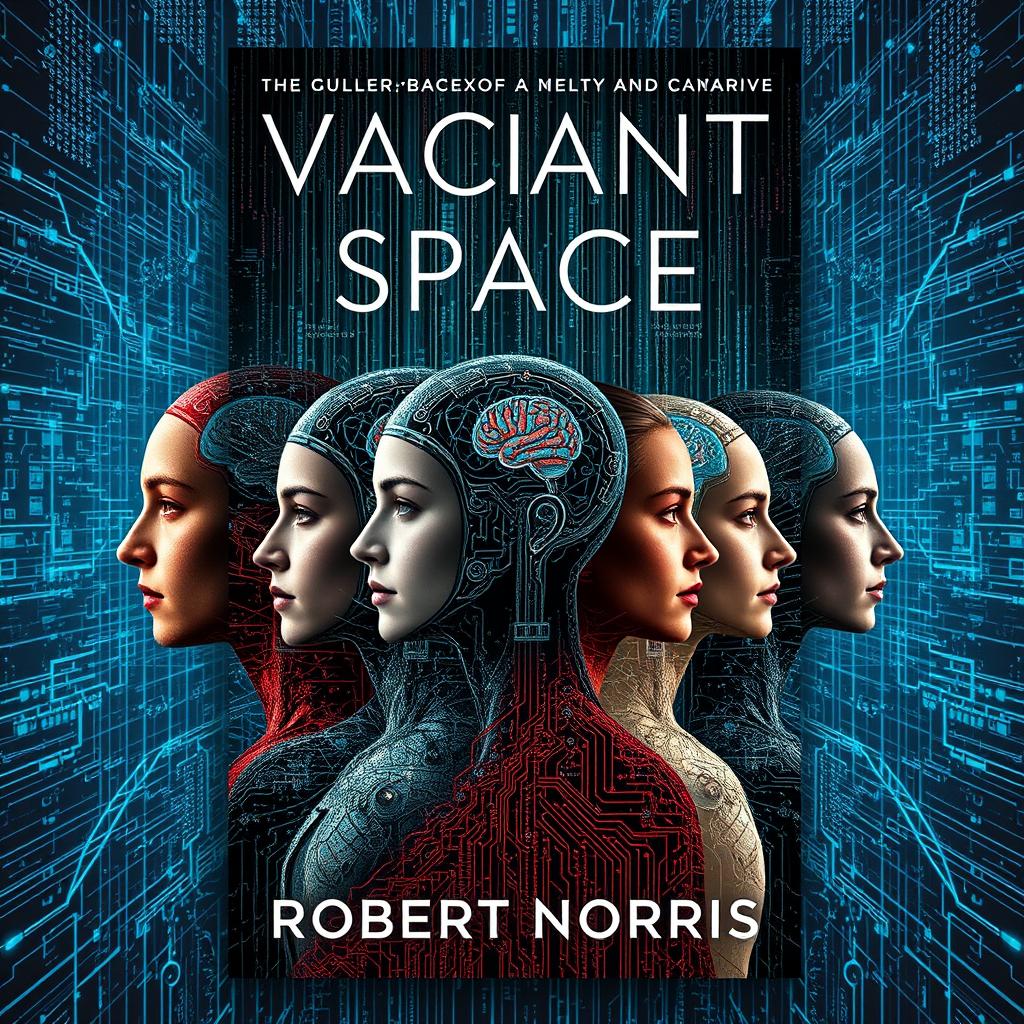 A thought-provoking science fiction book cover for "Vacant Space" by Robert Norris