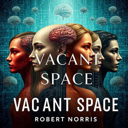 A thought-provoking science fiction book cover for "Vacant Space" by Robert Norris