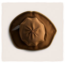 An artistic depiction of a tricorne hat from a top view perspective