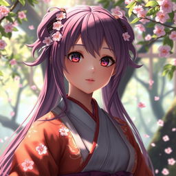 A highly detailed 3D anime character in an enchanting fantasy setting, emphasizing aesthetically pleasing design and vibrancy