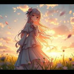 A captivating 3D anime character set in a whimsical fantasy world