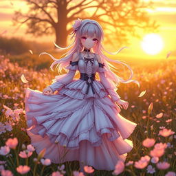 A captivating 3D anime character set in a whimsical fantasy world