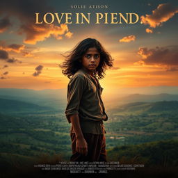 A dramatic movie poster featuring a love-stricken, emotionally broken Indian boy standing on a hill