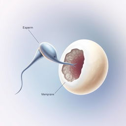 A highly detailed and educational illustration depicting the process of fertilization