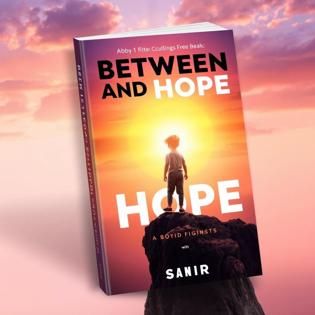 A captivating book cover design for "Between Life and Hope: A Boy Fights" by Samir