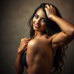 A confident woman posing sensually, emphasizing body confidence and empowerment