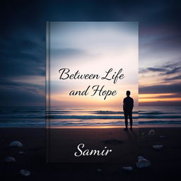 A sad and evocative book cover for 'Between Life and Hope' by Samir