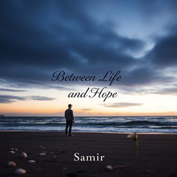 A sad and evocative book cover for 'Between Life and Hope' by Samir