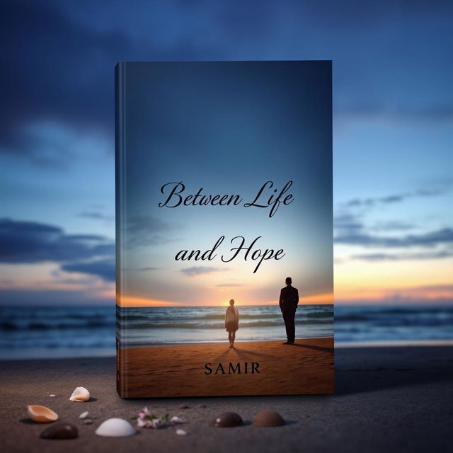 A sad and evocative book cover for 'Between Life and Hope' by Samir