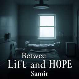 A poignant book cover for a medical-themed novel, depicting an empty hospital bed in a dimly lit room, evoking a sense of solitude and reflection