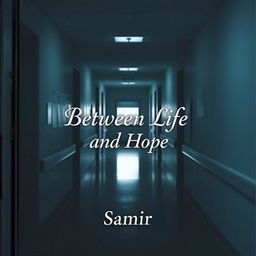 An emotionally evocative book cover featuring a quiet hospital hallway, dimly lit and empty, conveying a sense of solitude and contemplation