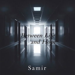 An emotionally evocative book cover featuring a quiet hospital hallway, dimly lit and empty, conveying a sense of solitude and contemplation