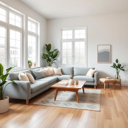 A Scandinavian-style living room designed for warmth and minimalism