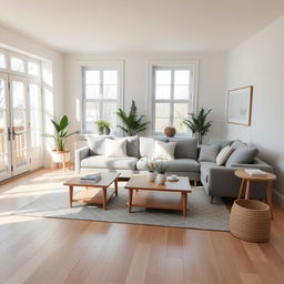 A Scandinavian-style living room designed for warmth and minimalism