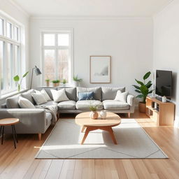 A Scandinavian-style living room designed for warmth and minimalism