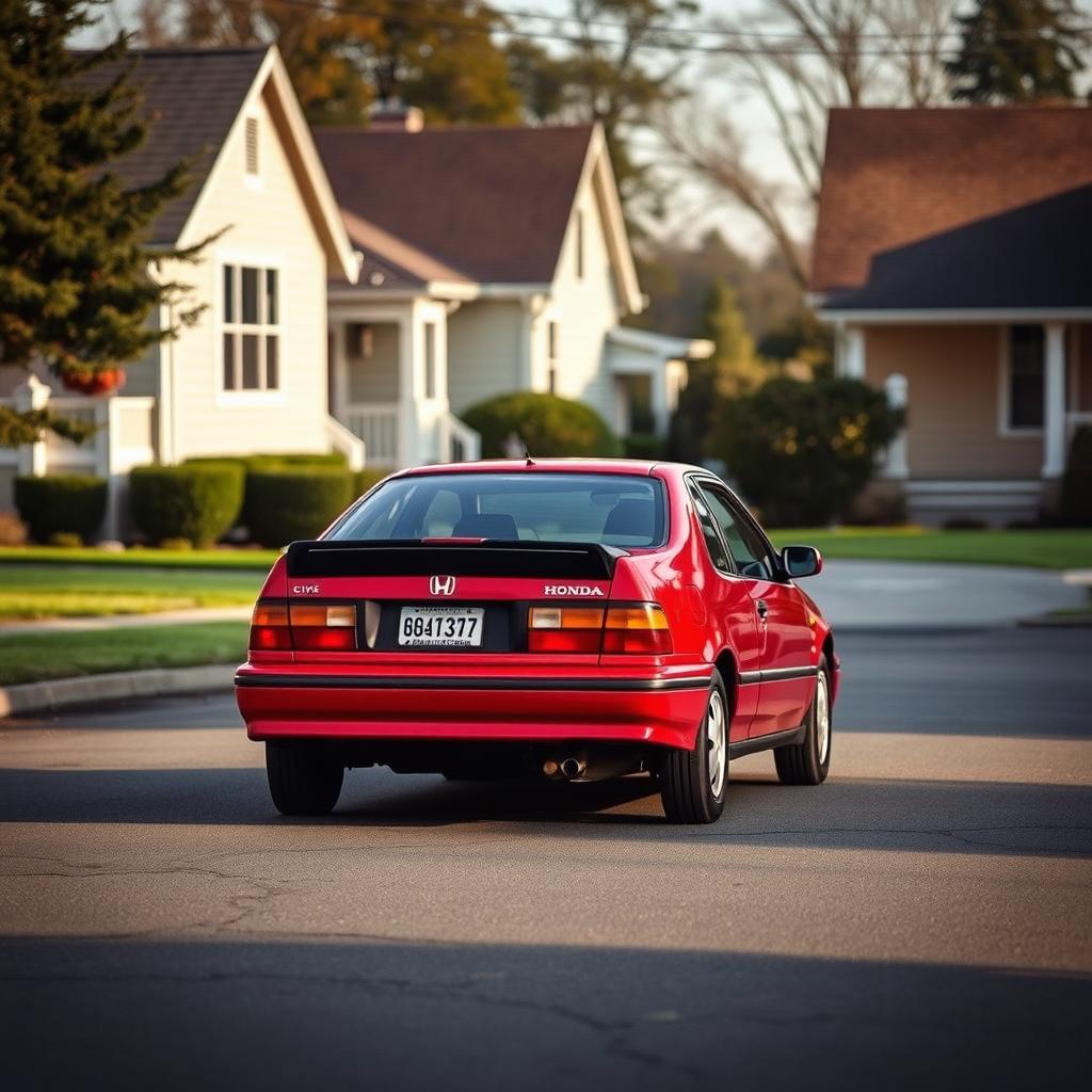 A 1993 Honda Civic gliding down a suburban street