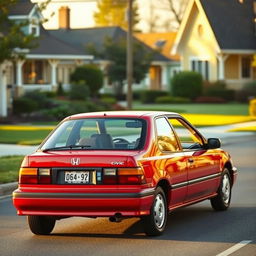 A 1993 Honda Civic gliding down a suburban street